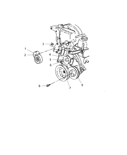 2006 Dodge Caravan Pulley & Related Parts Diagram 2 - Thumbnail