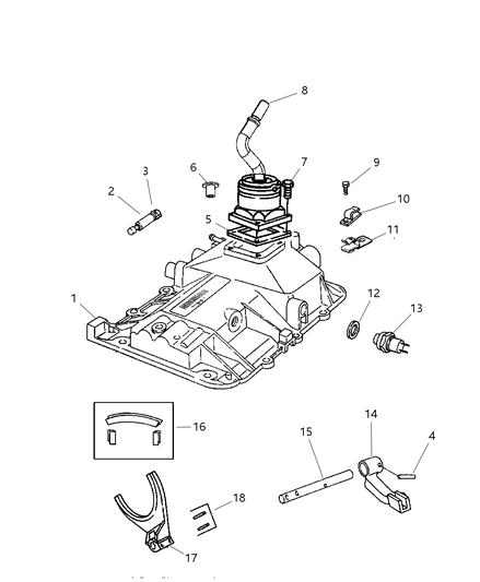 1999 Dodge Ram 3500 Regular Cab Shift Fork & Rails Diagram 1 - Thumbnail