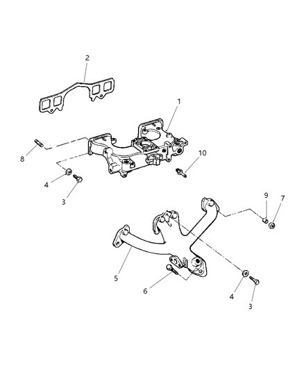 1998 Jeep Cherokee Manifold - Intake & Exhaust Diagram 2 - Thumbnail