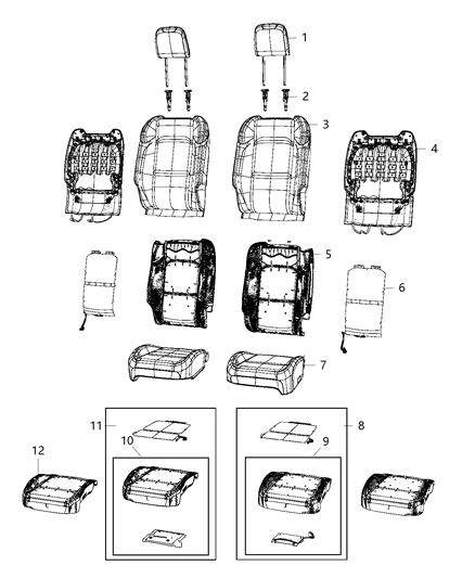 2021 Jeep Wrangler Front Seat, Bucket Diagram 10 - Thumbnail