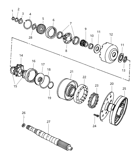 1997 Jeep Grand Cherokee Gear Train of Automatic Transmission Diagram