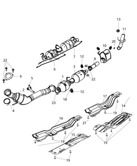 2008 Dodge Ram 3500 Filter Assembly Diesel Particulate Diagram for 68035061AA