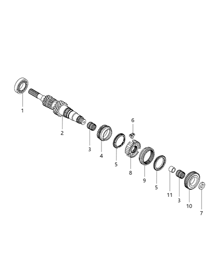 2017 Jeep Renegade Secondary Shaft Assembly of Manual Transmission Diagram 1 - Thumbnail