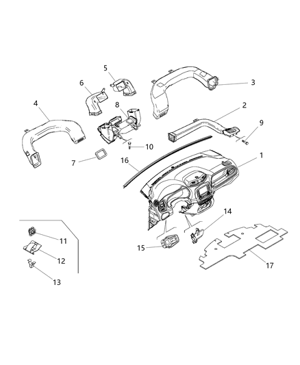 2019 Jeep Renegade Clip Spring Diagram for 68169355AA