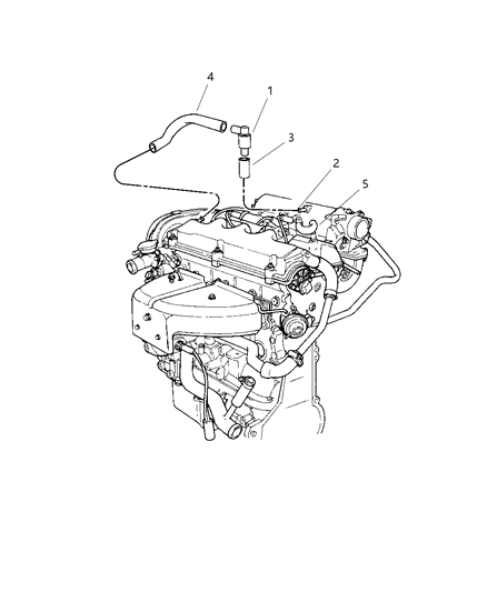 1999 Chrysler Sebring Coupe Crankcase Ventilation Diagram 1 - Thumbnail