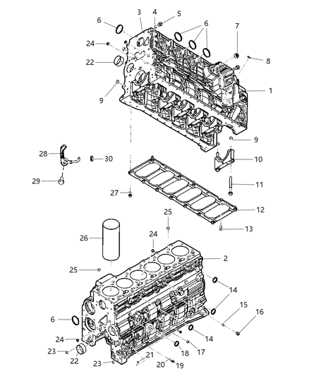 2009 Dodge Ram 2500 Cylinder Block & Hardware Diagram 2 - Thumbnail