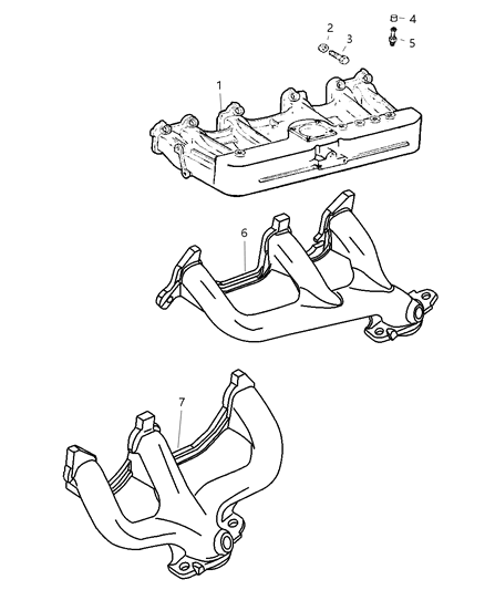 2001 Jeep Wrangler Manifolds - Intake & Exhaust Diagram 2 - Thumbnail
