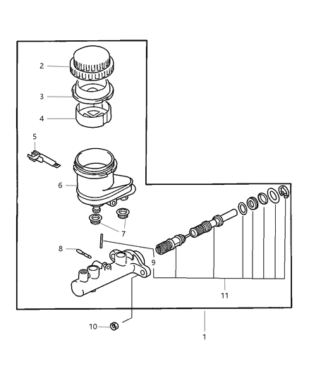 2002 Chrysler Sebring Coupe Brake Master Cylinder With Traction Control Diagram