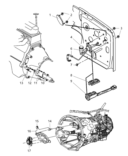 2006 Jeep Wrangler Controls, Hydraulic Clutch Diagram 1 - Thumbnail