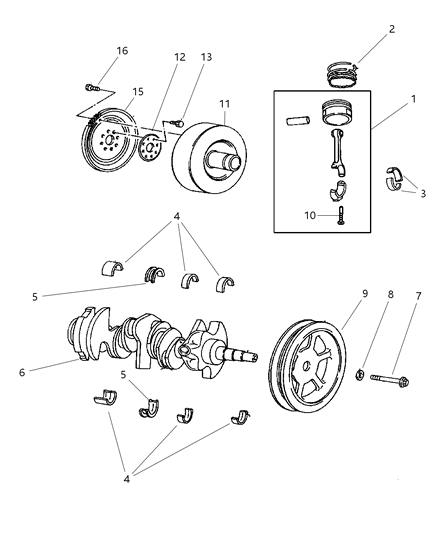 2006 Dodge Caravan Crankshaft & Piston Diagram 3 - Thumbnail