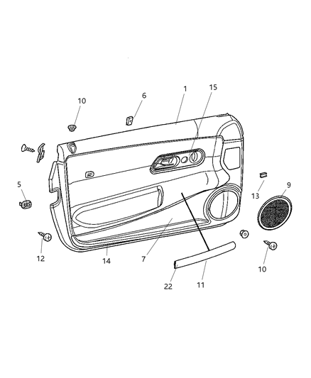 2006 Chrysler Crossfire Cover Speaker Opening Diagram for YU12XDVAA