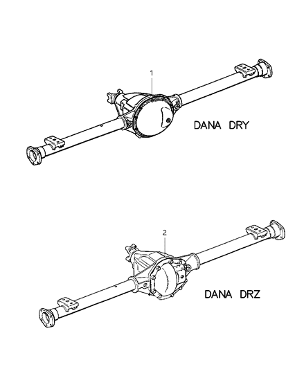 2007 Jeep Wrangler Axle Assembly, Rear Diagram