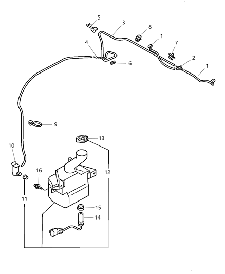 2005 Chrysler Sebring Coupe Windshield Washer System Diagram