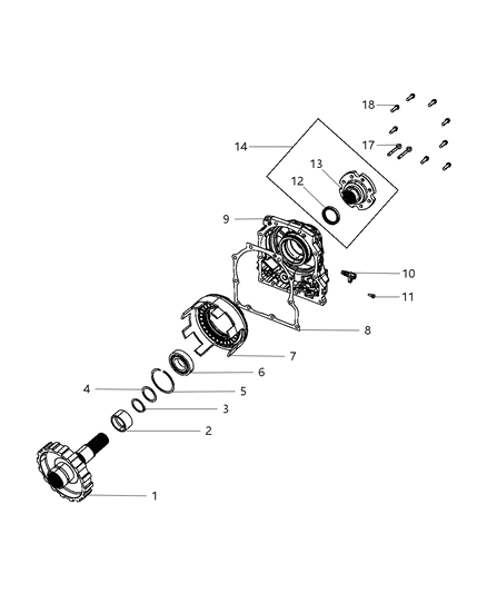 2010 Dodge Ram 5500 Nut Output Shaft Diagram for 68025945AA
