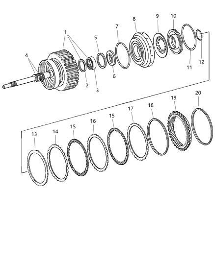 2003 Dodge Sprinter 2500 Disc Inner Diagram for 52108141AA