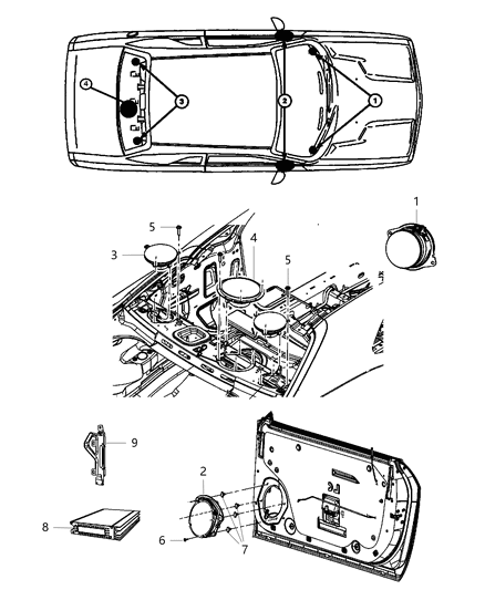 2013 Dodge Challenger Speakers & Amplifier Diagram 2 - Thumbnail