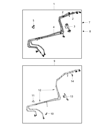 2018 Jeep Wrangler JK (Previous-generation) Fuel Lines Diagram 1 - Thumbnail