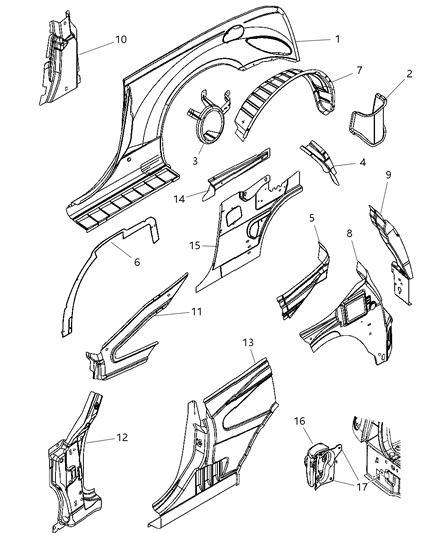 2005 Chrysler PT Cruiser Bracket Speaker Diagram for 5067333AC