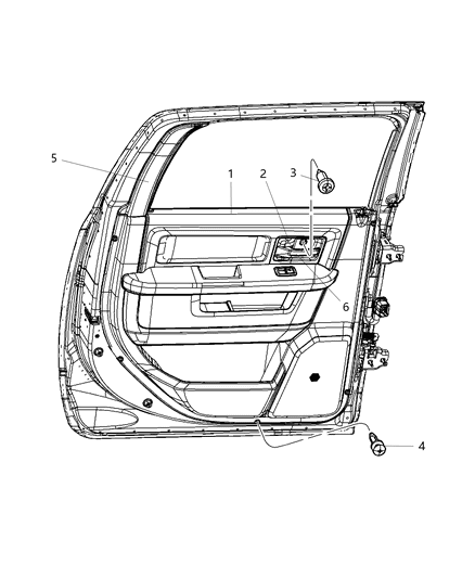 2013 Ram 3500 Cab Chassis Rear Door Trim Panel Diagram