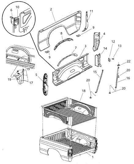 2009 Dodge Ram 3500 Pickup Pick-Up Box Diagram