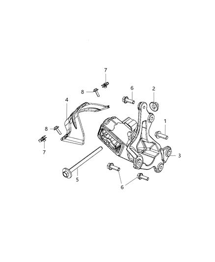 2011 Jeep Wrangler Engine Mounting Left Side Diagram 2 - Thumbnail