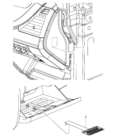 2011 Dodge Avenger Instrument Panel of Labels Diagram