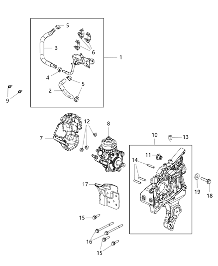 2015 Jeep Cherokee Alternator Bolt, Upper Diagram for 6509154AA