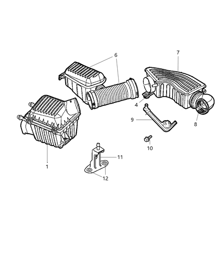 2002 Dodge Intrepid Air Cleaner & Intake System Diagram