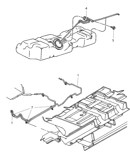 2003 Chrysler Town & Country Tube Fuel Vapor Diagram for 4809575AB