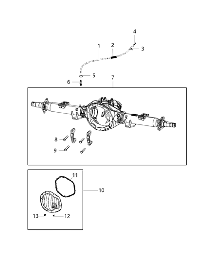 2019 Ram 3500 Cab Chassis Axle Housing And Vent, Rear Diagram