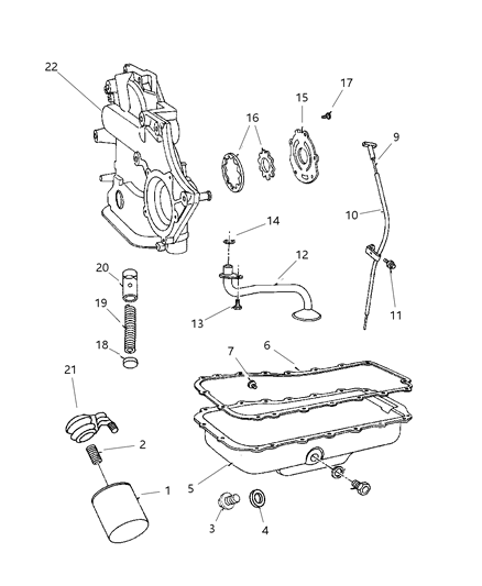 2000 Dodge Grand Caravan Oil Tube Diagram for 4694326