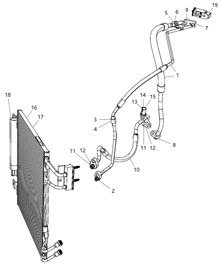 2007 Jeep Wrangler Plumbing - A/C Diagram 2 - Thumbnail