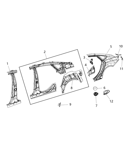 2016 Chrysler 200 Fuel Door Diagram for 68137577AA
