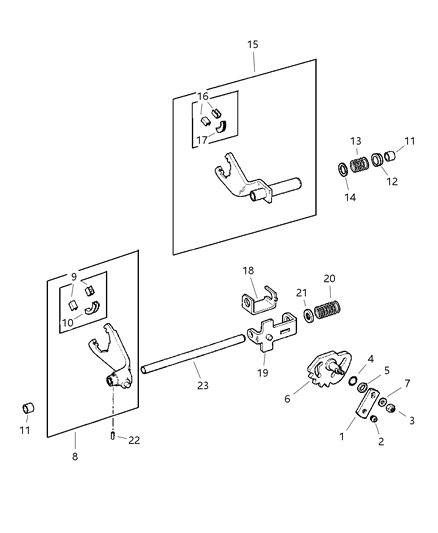 1999 Dodge Durango Spring, Mode Shift Rail Diagram for 83503513