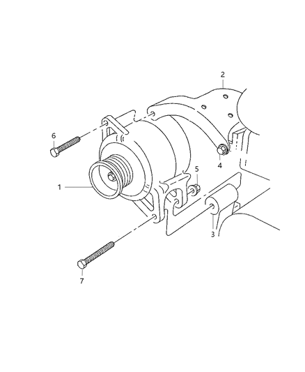 2002 Dodge Ram 2500 Quad & Club Cab Alternator & Mounting Diagram 1 - Thumbnail