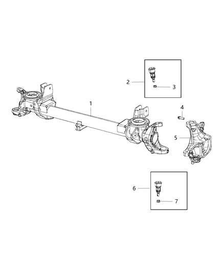 2019 Ram 2500 Axle Assembly, Front Diagram 1 - Thumbnail
