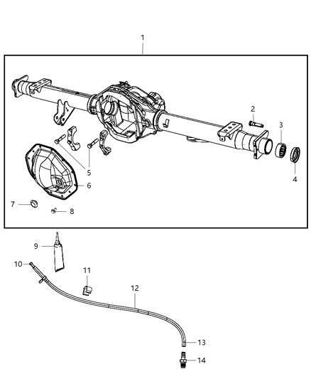 2008 Dodge Ram 1500 Housing & Vent of Rear Axle; Differential And Drive Line Diagram