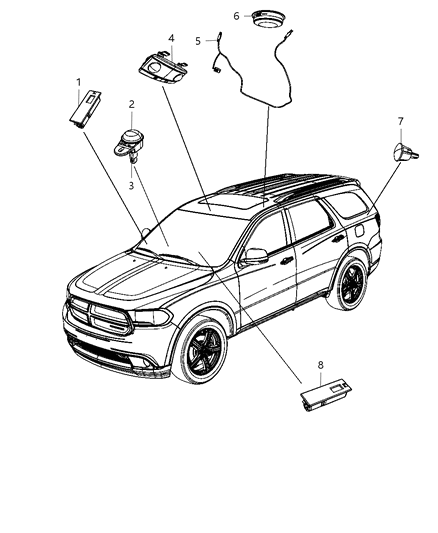 2019 Dodge Durango Lamps, Interior Diagram