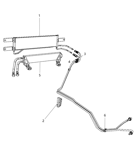 2009 Dodge Ram 3500 Cab Chassis Transmission Oil Cooler & Lines Diagram 1 - Thumbnail