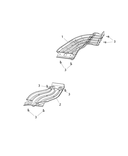 2019 Ram 1500 New Style Underbody Plates & Shields Diagram