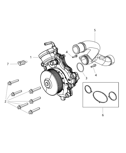 2016 Ram 1500 Water Pump & Related Parts Diagram 1 - Thumbnail