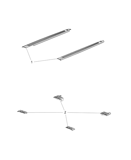 2019 Ram 1500 New Style Pick-Up Box Rail Caps Diagram
