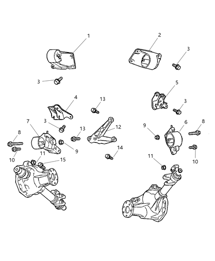 2000 Dodge Durango Engine Mounting, Front Diagram 1 - Thumbnail