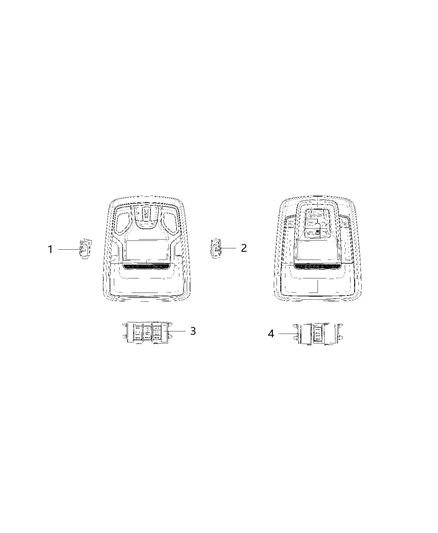 2019 Ram 3500 Pickup Switches - Console Diagram 2 - Thumbnail
