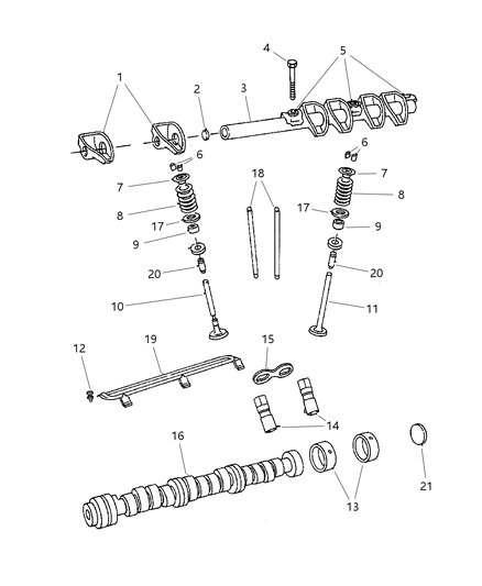 1997 Dodge Caravan Camshaft & Valves Diagram 3 - Thumbnail