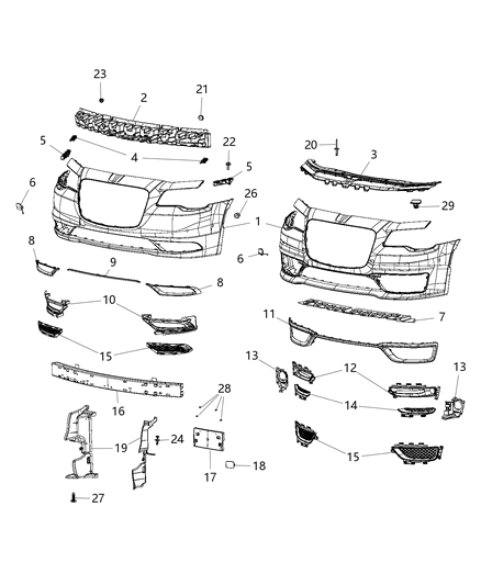 2015 Chrysler 300 License Bracket, Front Diagram for 68235670AB