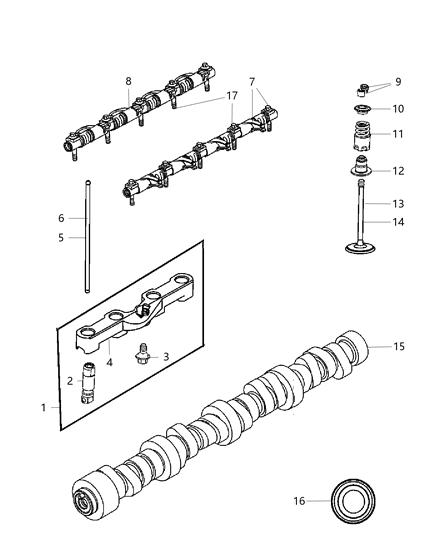 2008 Dodge Ram 3500 Lifters And Yoke Hydraulic Engine Diagram for 53021720AC