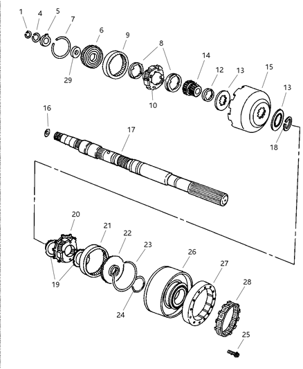 2001 Jeep Wrangler Output Shaft Diagram 1 - Thumbnail