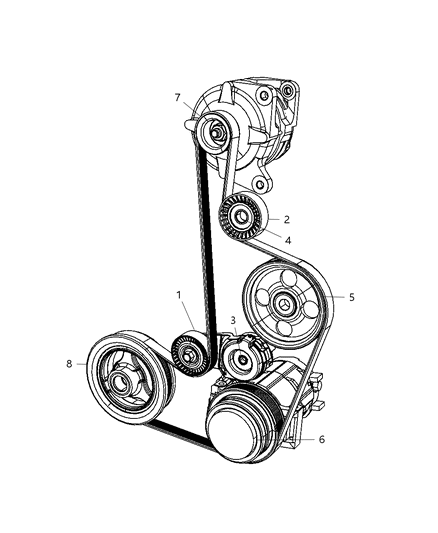 2010 Dodge Grand Caravan Pulley & Related Parts Diagram 3 - Thumbnail