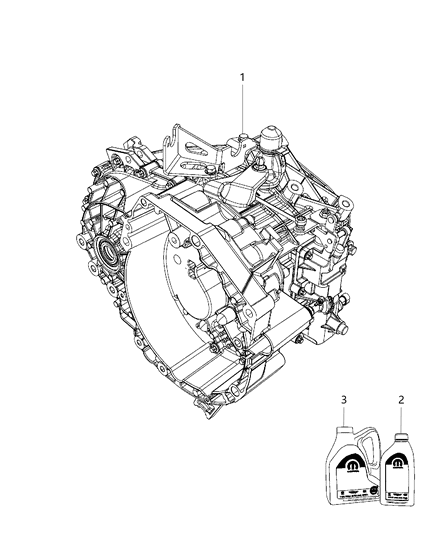 2015 Jeep Cherokee Transmission / Transaxle Assembly of Manual Transmission Diagram